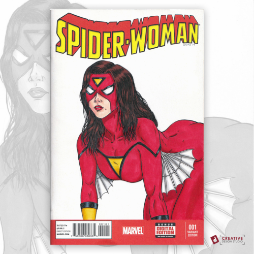 Spider-Woman Sketch Cover by Duke