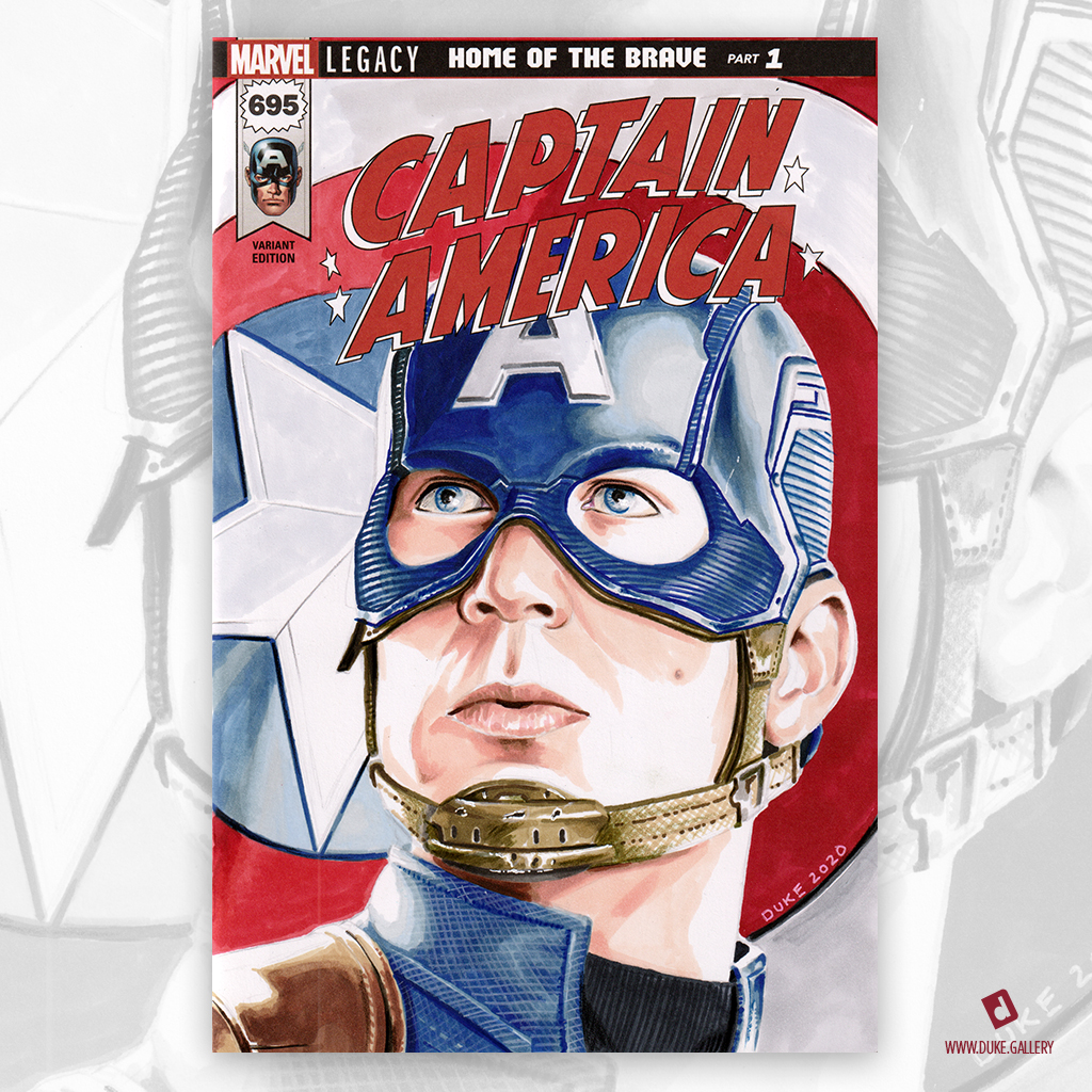 Captain America Sketch Cover by Duke