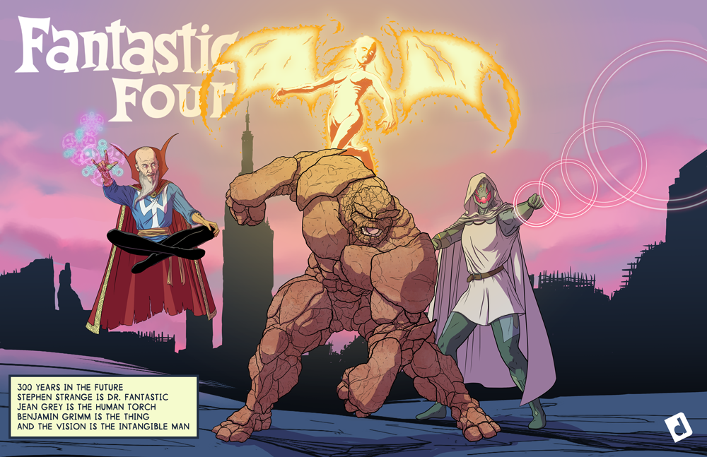 The Fantastic Four: 300 years in the future! by Duke