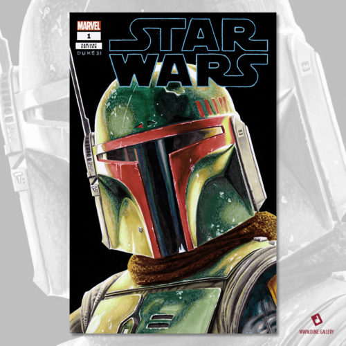 Star Wars Boba Fett Sketch Cover by Duke