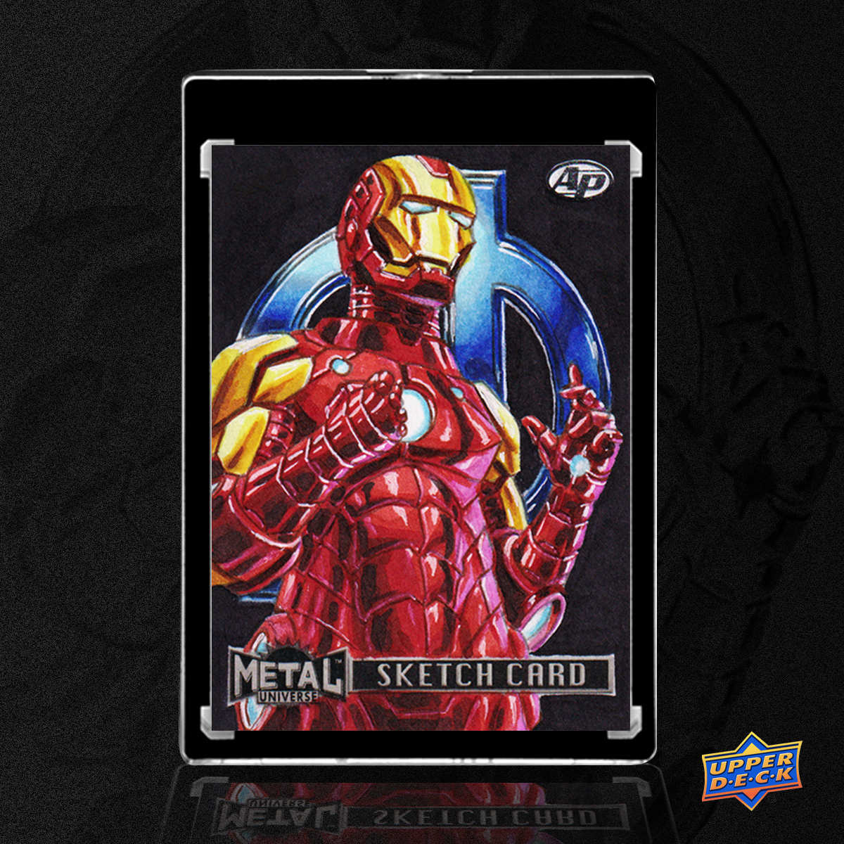 Iron Man Rookie Artist Proof Card - Marvel Metal Universe Avengers (Upperdeck 2024) by Duke