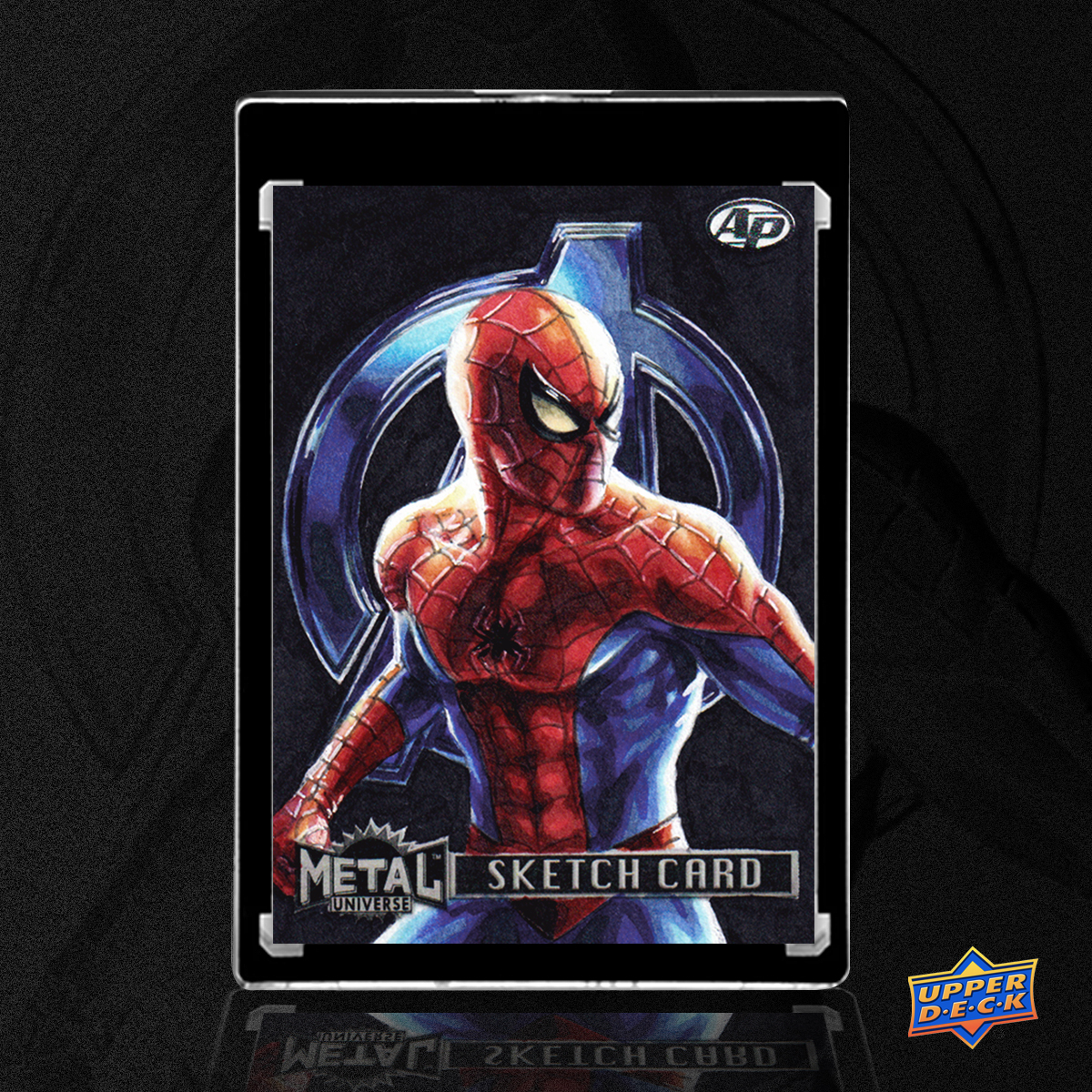 Spider-Man Rookie Artist Proof Card - Marvel Metal Universe Avengers (Upperdeck 2024) by Duke