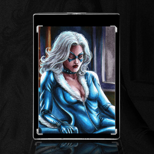 Black Cat Sketch Card by Duke