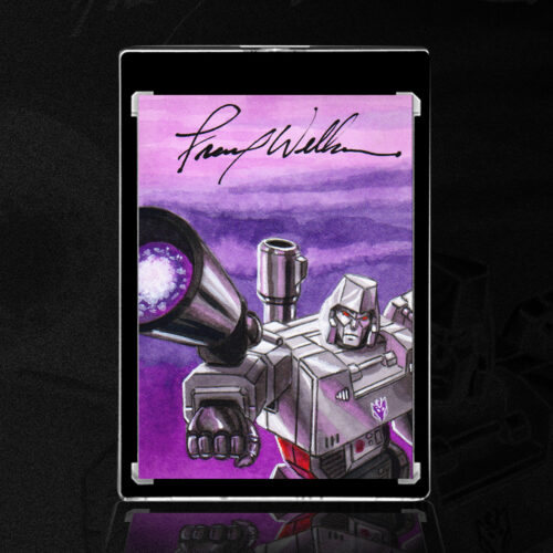 Megatron Sketch Card signed by Frank Welker and drawn by Duke