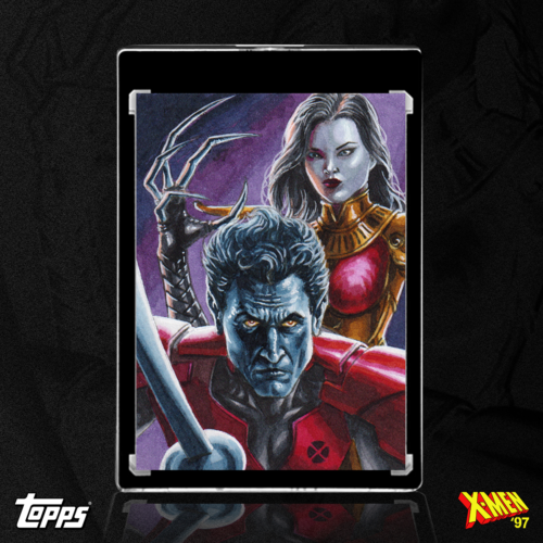 Nightcrawler vs. Lady Deathstrike sketch card by Duke